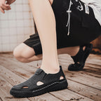 Herren atmungsaktive Leder Sandalen R&B