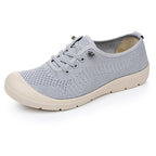 Damen Leichte und atmungsaktive Schnür-Sneaker aus elastischem Strickmaterial R&B