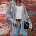 Damen Grobstrick Cardigan im lässigen Design mit weitem Schnitt und feiner Struktur R&B