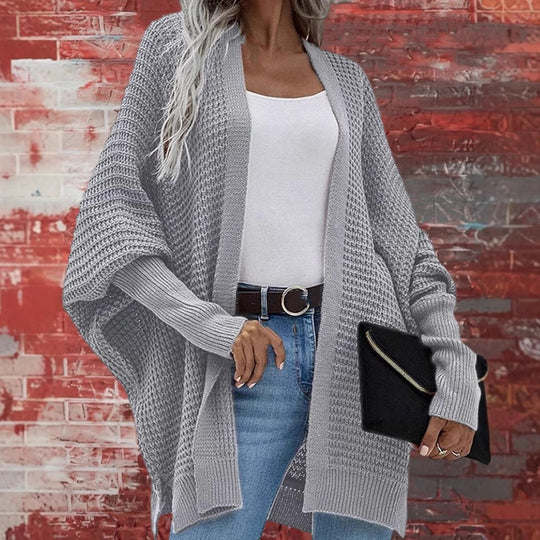 Damen Grobstrick Cardigan im lässigen Design mit weitem Schnitt und feiner Struktur R&B
