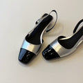 Damen Slingback-Pumps mit glänzender Kappe und modischem Riemchen