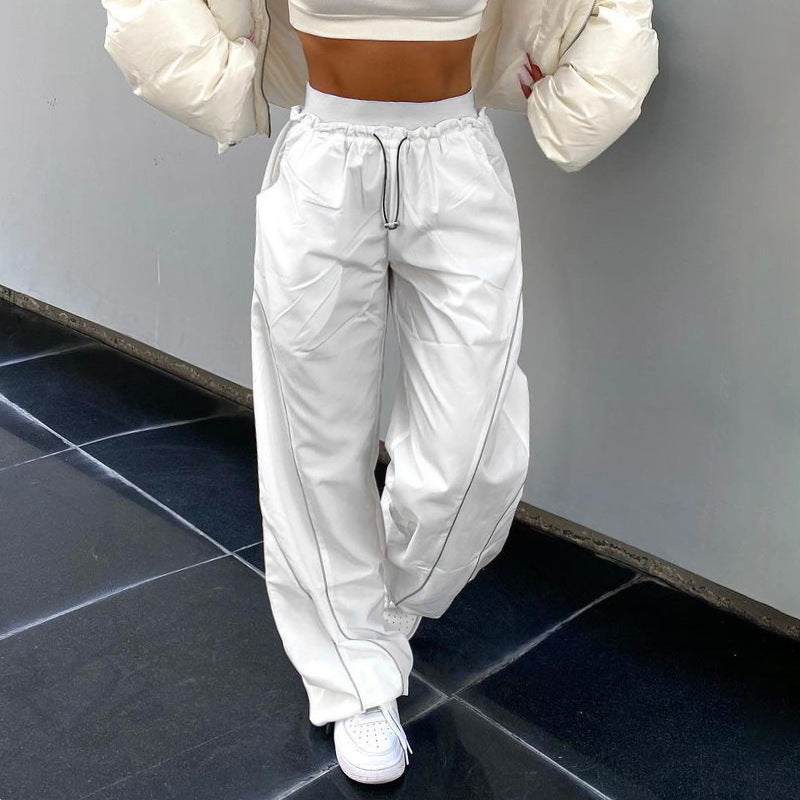 Damen lockere Cargo-Hose mit elastischem Bund und praktischen Seitentaschen R&B
