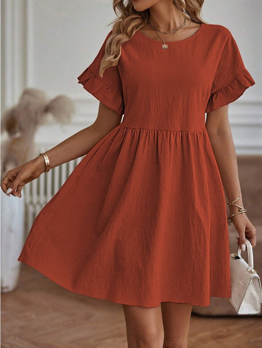 Damen Sommerliches Kleid mit Rüschendetails und lässiger Silhouette R&B