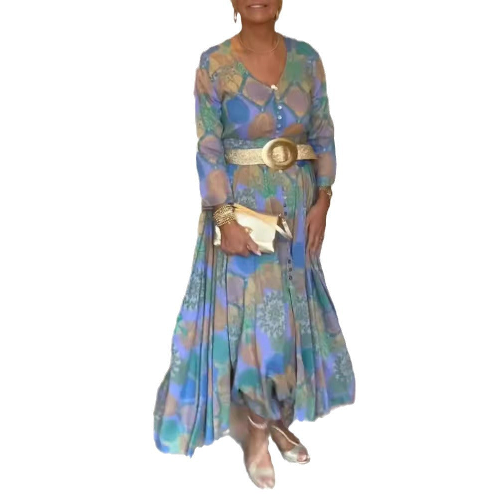 Damen Maxikleid mit einzigartigem Mustermix Heidi-Mode