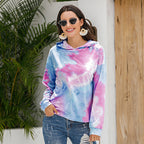 Damen lässiger Kapuzenpullover mit modernem Tie-Dye-Design