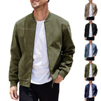 Herren lässige Bomberjacke mit elastischen Bündchen und praktischen Taschen R&B