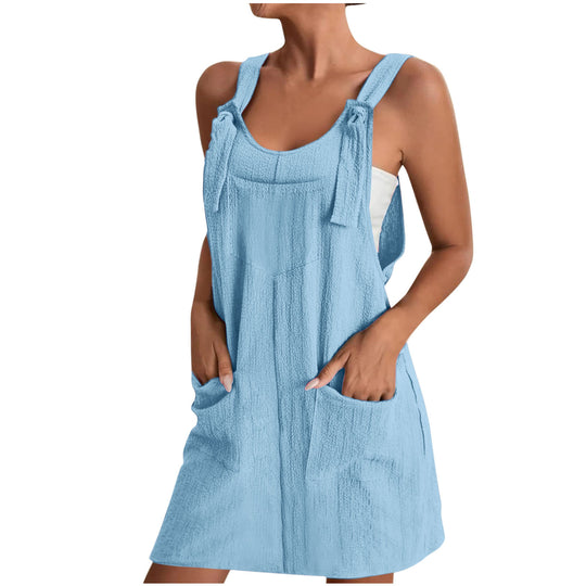 Damen Lässiger Jumpsuit mit praktischen Taschen und verstellbaren Trägern R&B