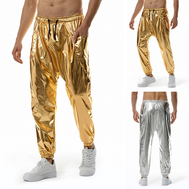Herren Sportliche Relaxed-Fit Trainingshose mit reflektierender Oberfläche