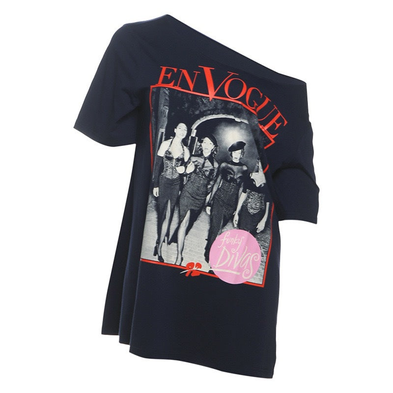 Damen Oversized T-Shirt Kleid mit kreativem Grafikdruck R&B