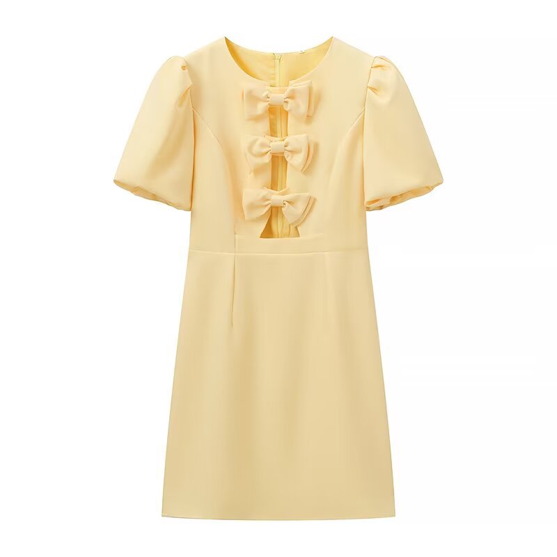 Damen Kleid mit verspieltem Rüschendesign und eleganten Schleifendetails R&B