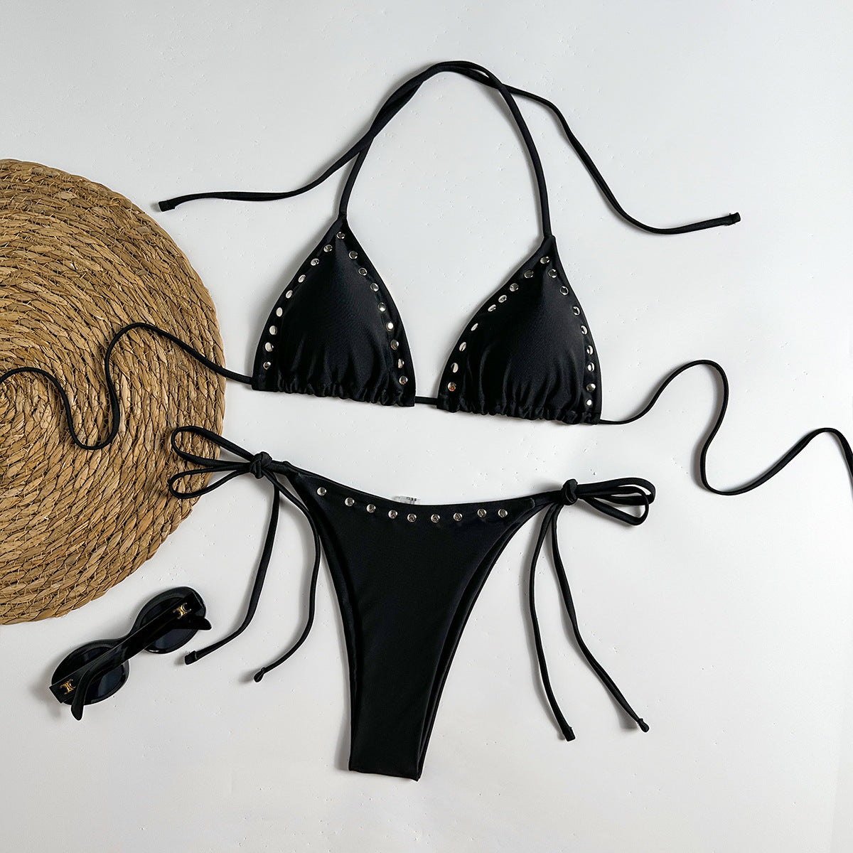 Damen Triangel-Bikini mit glänzenden Akzenten R&B