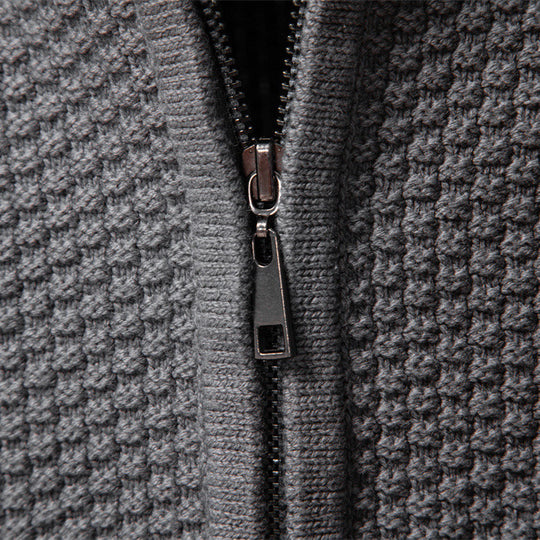 Herren Strickjacke mit Reißverschluss und strukturiertem Muster R&B