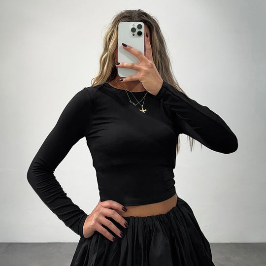 Damen Kurzes Volantkleid mit langem Arm und elastischem Taillenbund R&B