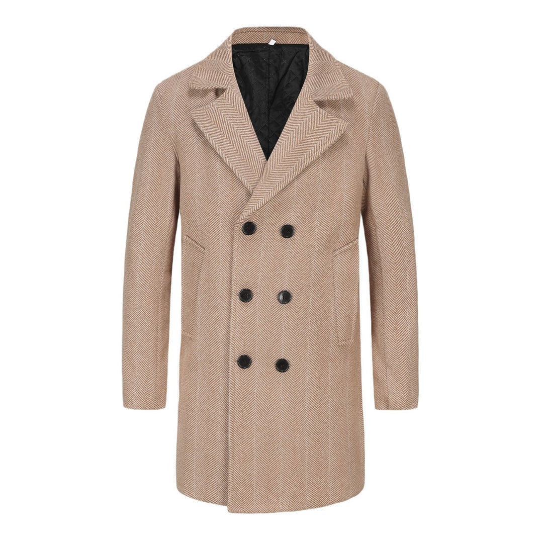 Herren eleganter Doppelreiher-Mantel im minimalistischen Design R&B