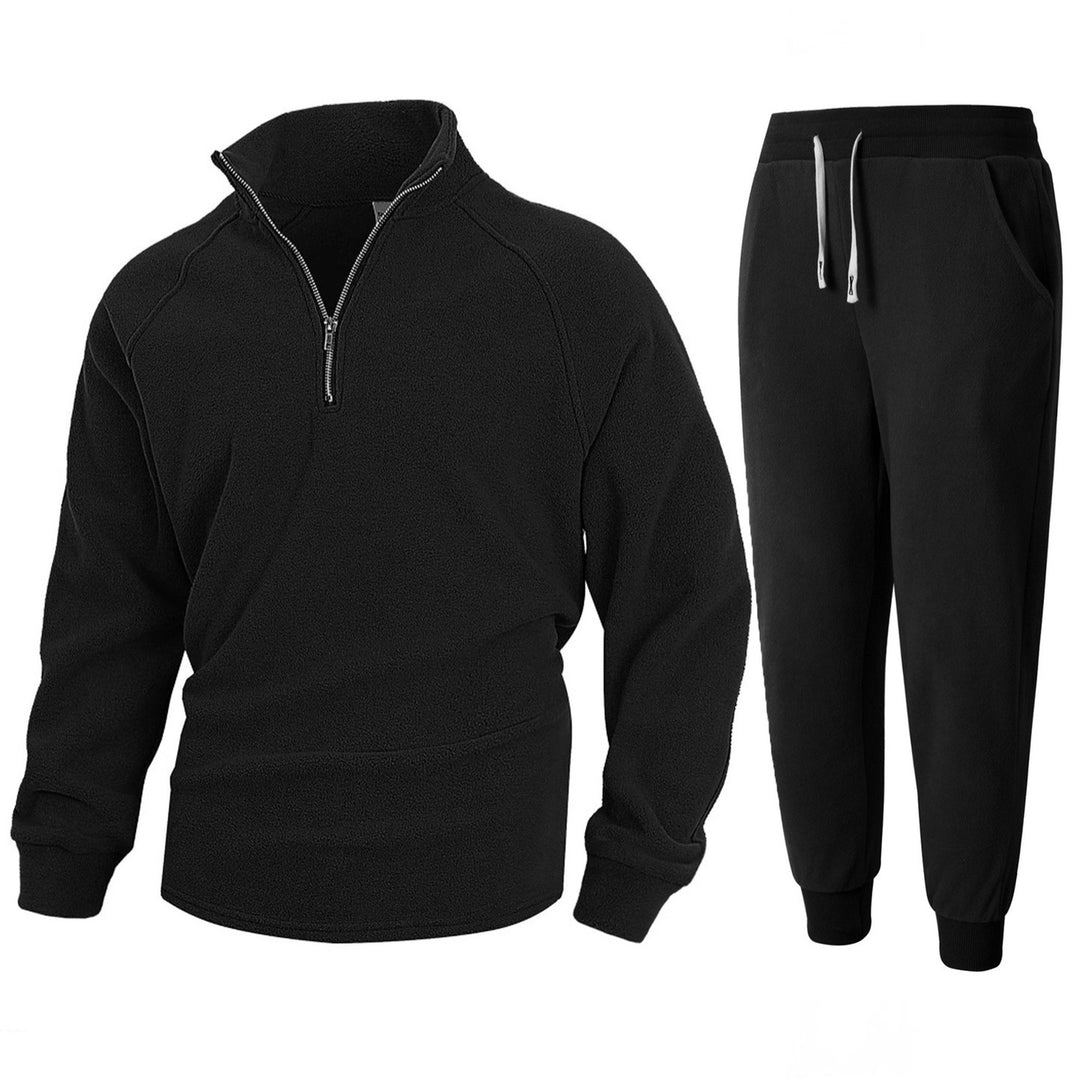 Herren Fleece-Relaxanzug mit halblangem Reißverschluss R&B