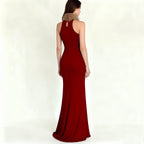Damen Elegantes Maxikleid mit luxuriösem Kunstpelzkragen R&B