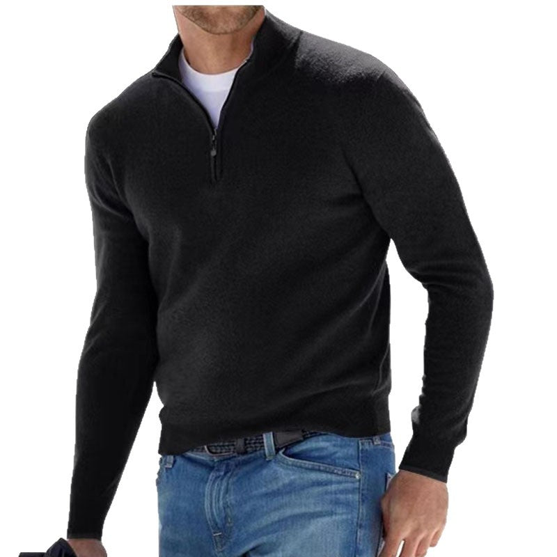 Damen nan leichter Sweatshirtpullover mit halbem Reißverschluss R&B