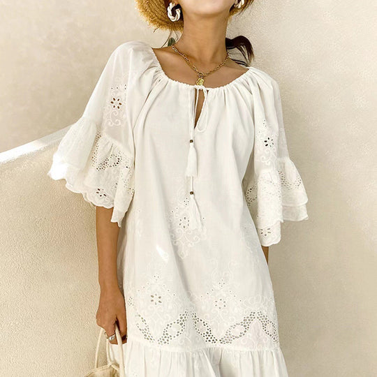 Damen Luftiges Sommerkleid mit Spitzenverzierungen R&B