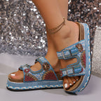 Damen Modische Riemensandalen mit kunstvollen Perlen-Details R&B