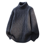 Damen Oversized Rollkragenpullover mit strukturiertem Zopfmuster R&B
