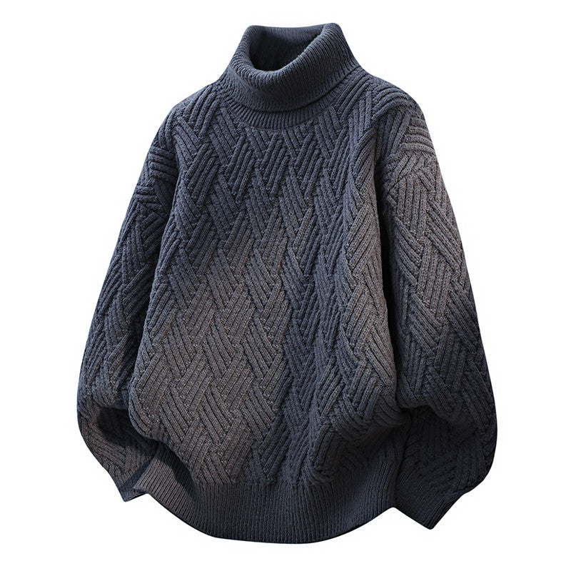 Damen Oversized Rollkragenpullover mit strukturiertem Zopfmuster R&B