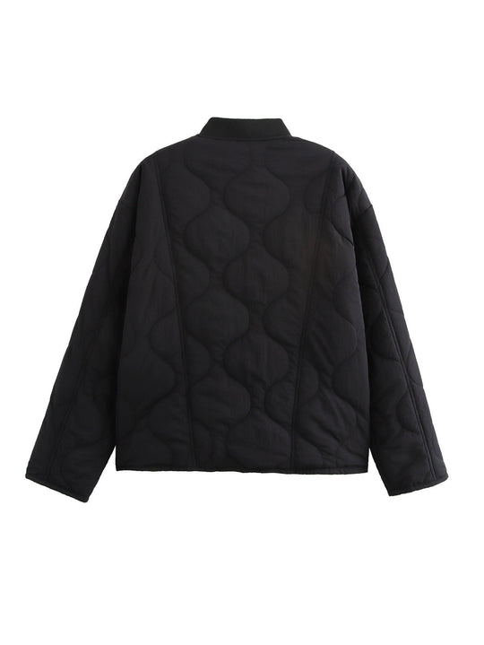 R&B | Gesteppte Knöpfe Gepolsterte Jacke