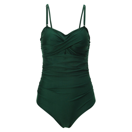 Damen Einteiliger Wickel-Badeanzug mit Streifenmuster R&B