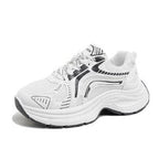 Damen modische Lauf-Sneaker mit glänzendem Obermaterial und dämpfender Sohle R&B