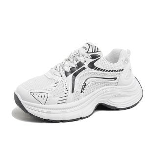 Damen modische Lauf-Sneaker mit glänzendem Obermaterial und dämpfender Sohle R&B