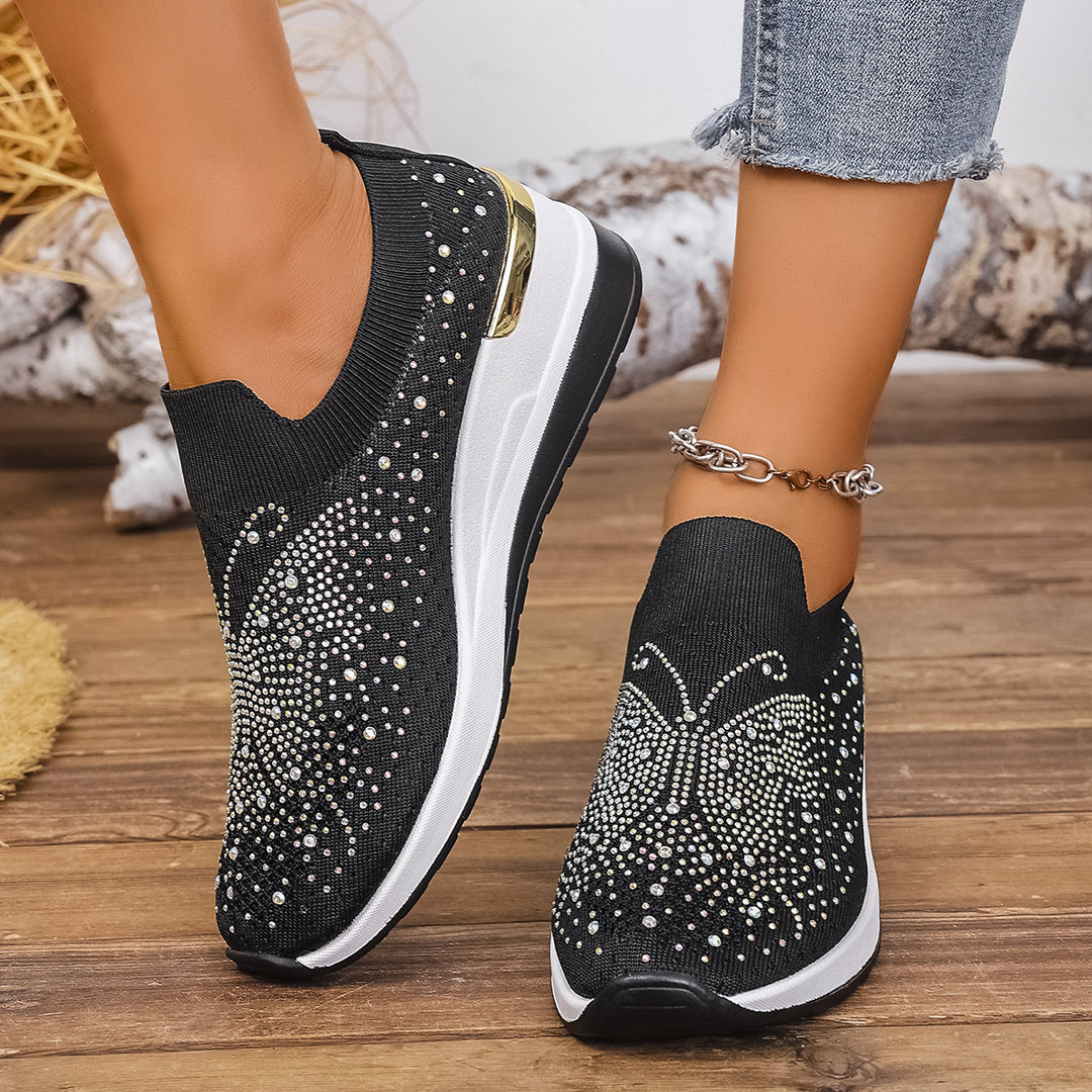 Damen Glamouröse Sneaker mit funkelnden Strassdetails R&B