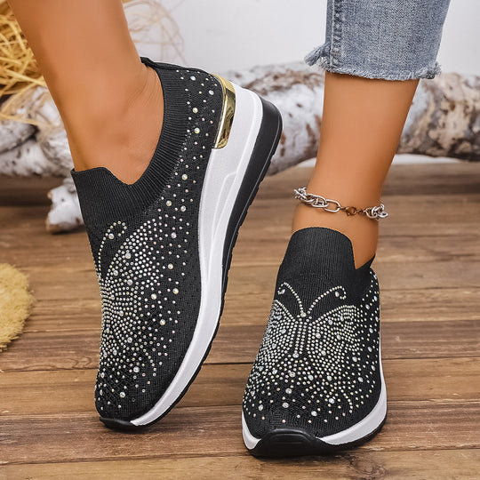 Damen Glamouröse Sneaker mit funkelnden Strassdetails R&B