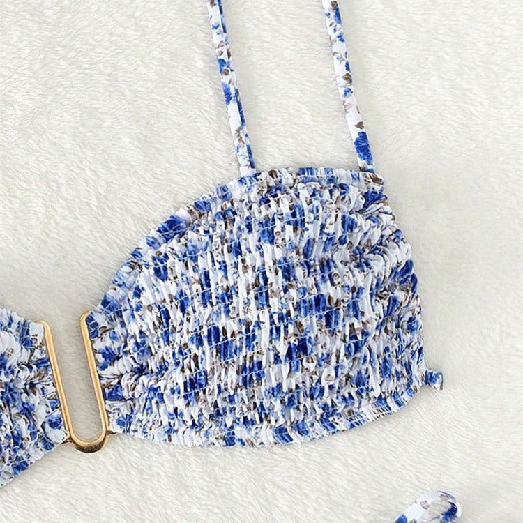 Damen Push-Up-Bikini mit verstellbaren Trägern und goldenen Akzenten R&B