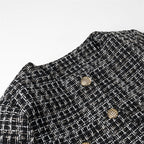 Damen elegante Tweedjacke mit goldenen Knöpfen R&B