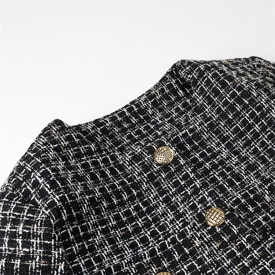 Damen elegante Tweedjacke mit goldenen Knöpfen R&B