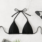 Damen Triangel-Bikini mit tierischem Muster und verstellbaren BindR&Bändern R&B