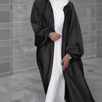 Damen eleganter Longcardigan aus fließendem Material mit weitem Schnitt R&B