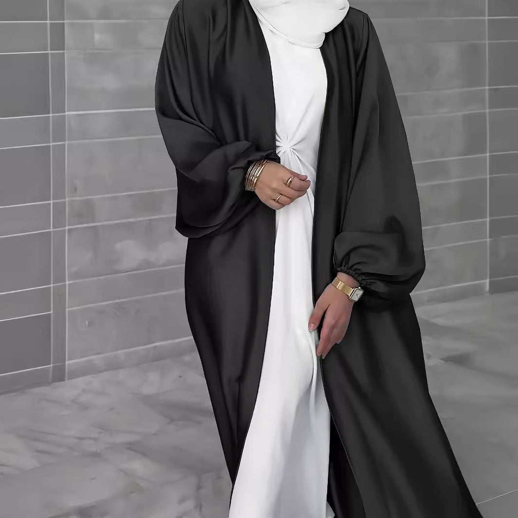 Damen eleganter Longcardigan aus fließendem Material mit weitem Schnitt R&B