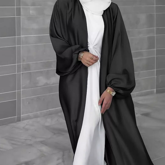 Damen eleganter Longcardigan aus fließendem Material mit weitem Schnitt R&B