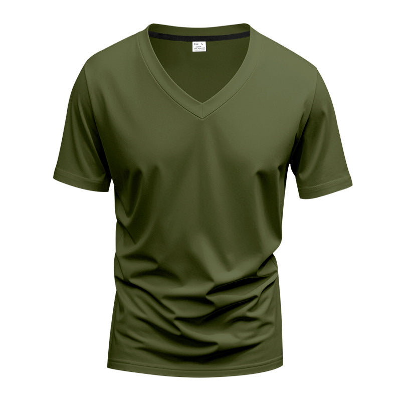 Herren V-Ausschnitt T-Shirt aus atmungsaktiver und schnelltrocknender Baumwolle R&B
