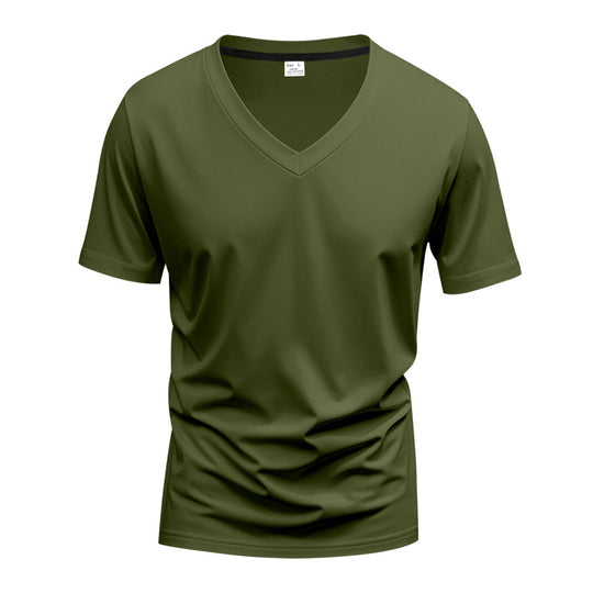 Herren V-Ausschnitt T-Shirt aus atmungsaktiver und schnelltrocknender Baumwolle R&B
