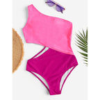 Damen Einseitiger Badeanzug mit asymmetrischem Design R&B