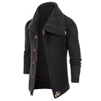 Herren Strickjacke mit Schalkragen und Holzknöpfen R&B