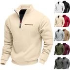 Herren nan komfortabler Halbzip Fleecepullover mit Stehkragen und elastischen Bündchen R&B