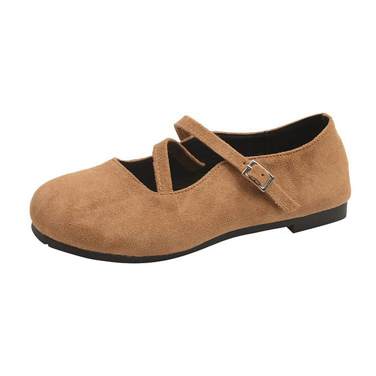 Damen Bequeme Ballerinas mit Querriemen und Schnallenakzent R&B