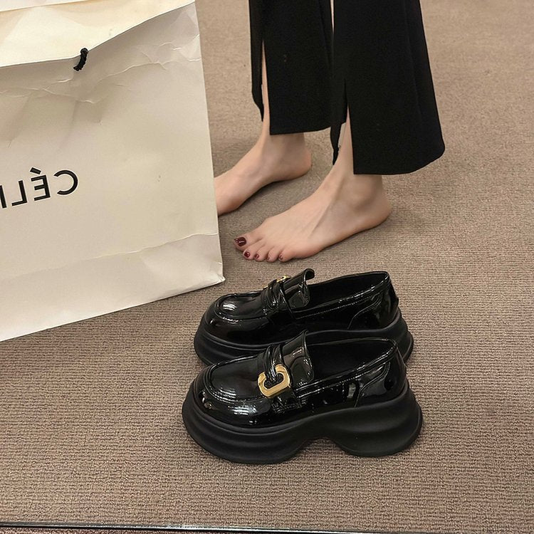 Damen modische Loafers mit dekorativer Schnalle und voluminöser Sohle R&B