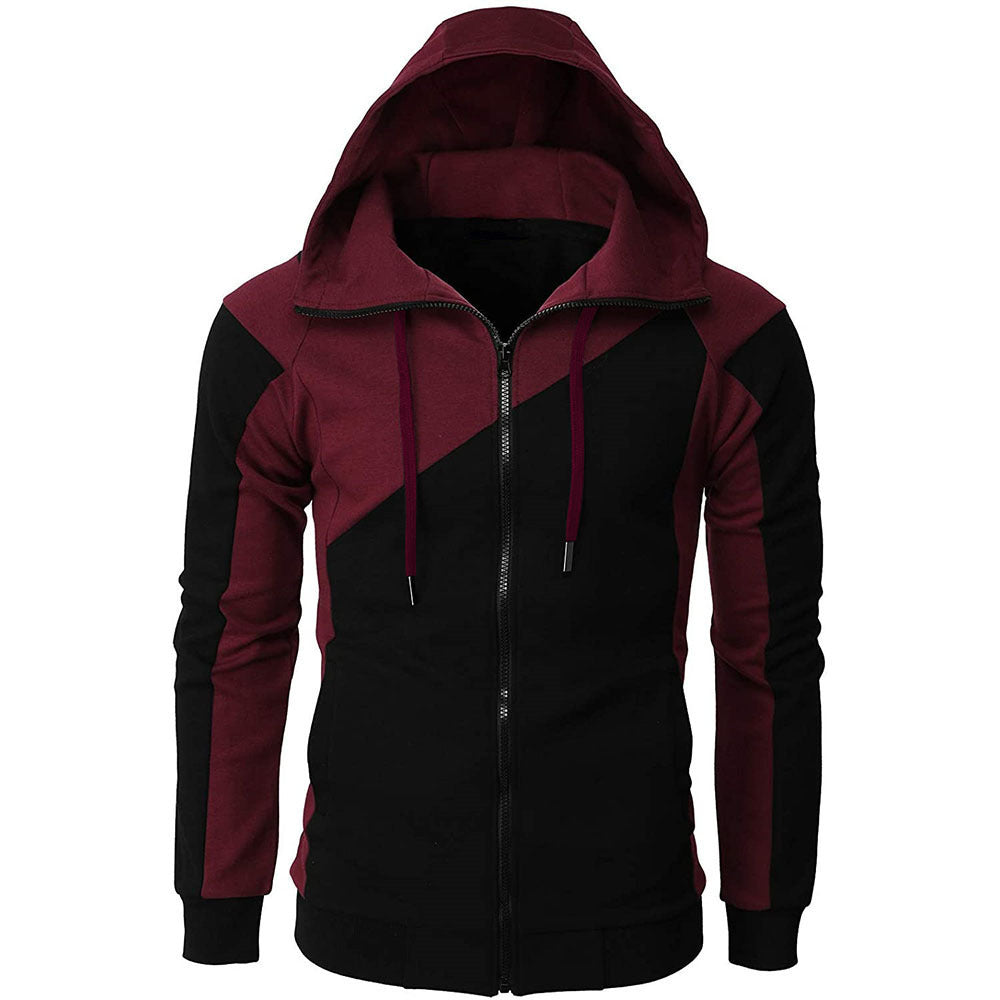 Herren Sportliche Kapuzenjacke mit kontrastierenden Farbakzenten R&B