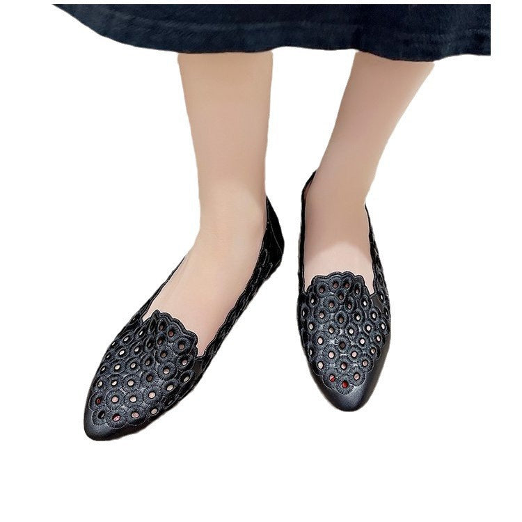 Damen Elegante Slipper mit atmungsaktiver Lochmuster-Oberfläche R&B