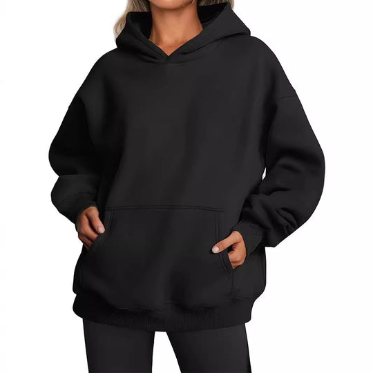 Damen Kapuzenpullover im Oversized-Stil mit praktischen Beuteltaschen R&B
