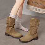 Damen Slouch-Stiefel mit bequemem Futter und rutschfester Sohle R&B