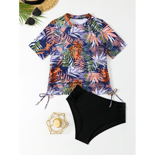 Damen Tankini-Set mit modischem Floraldesign und verstellbaren Seiten R&B